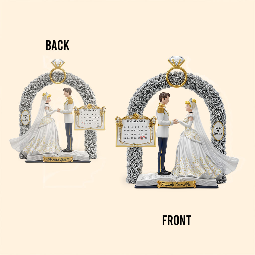 Anniversary Gifts For Couple Custom Calendar - Personalized Couple Custom Shaped Acrylic Plaque