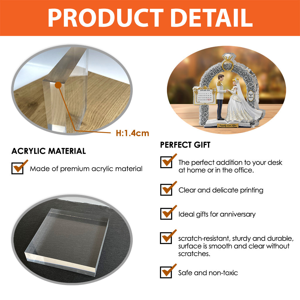 Anniversary Gifts For Couple Custom Calendar - Personalized Couple Custom Shaped Acrylic Plaque