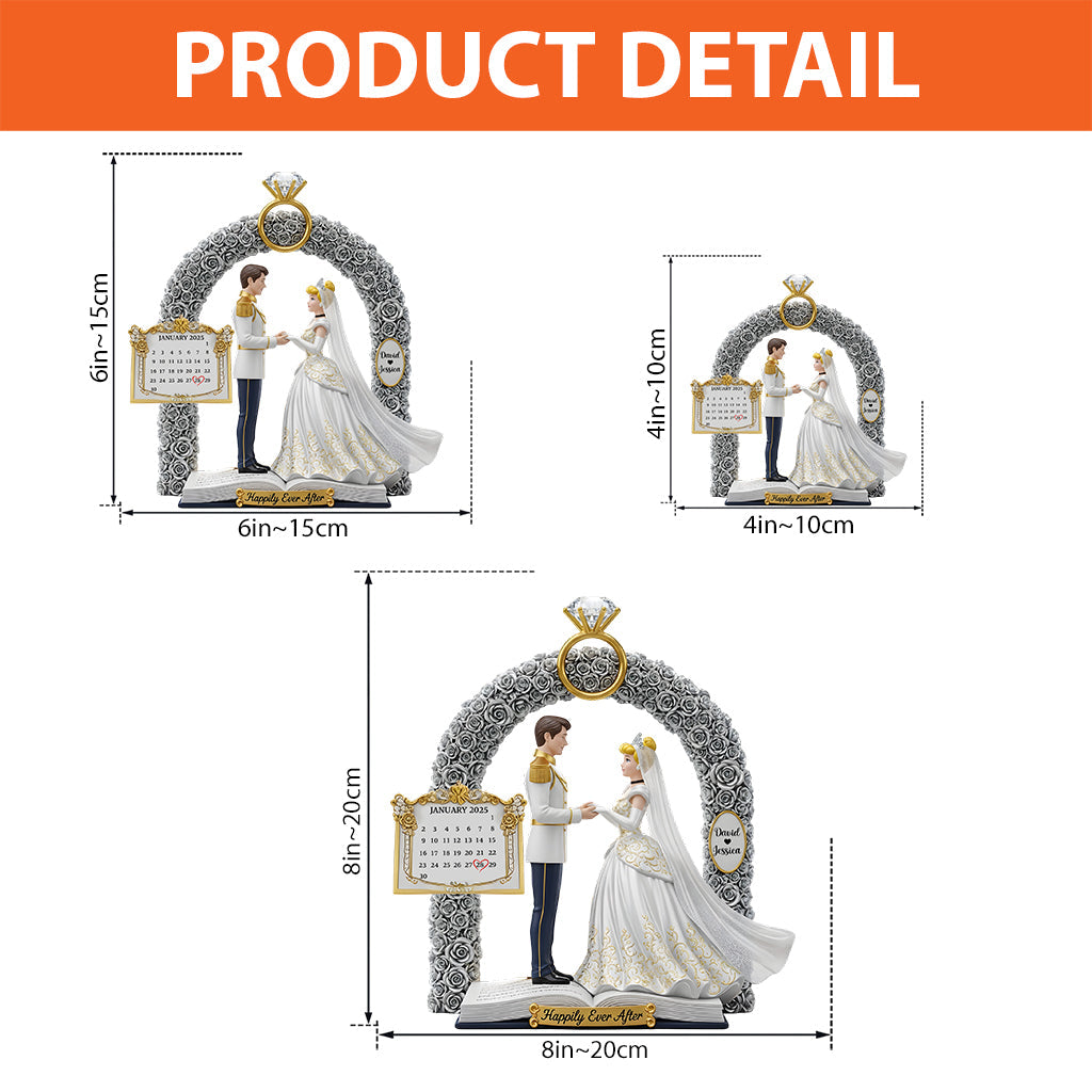 Anniversary Gifts For Couple Custom Calendar - Personalized Couple Custom Shaped Acrylic Plaque