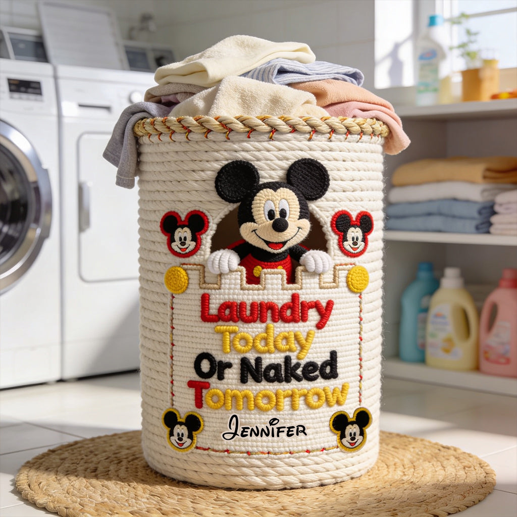 Laudry Today Or Naked Tomorrow - Personalized Mouse Storage Basket