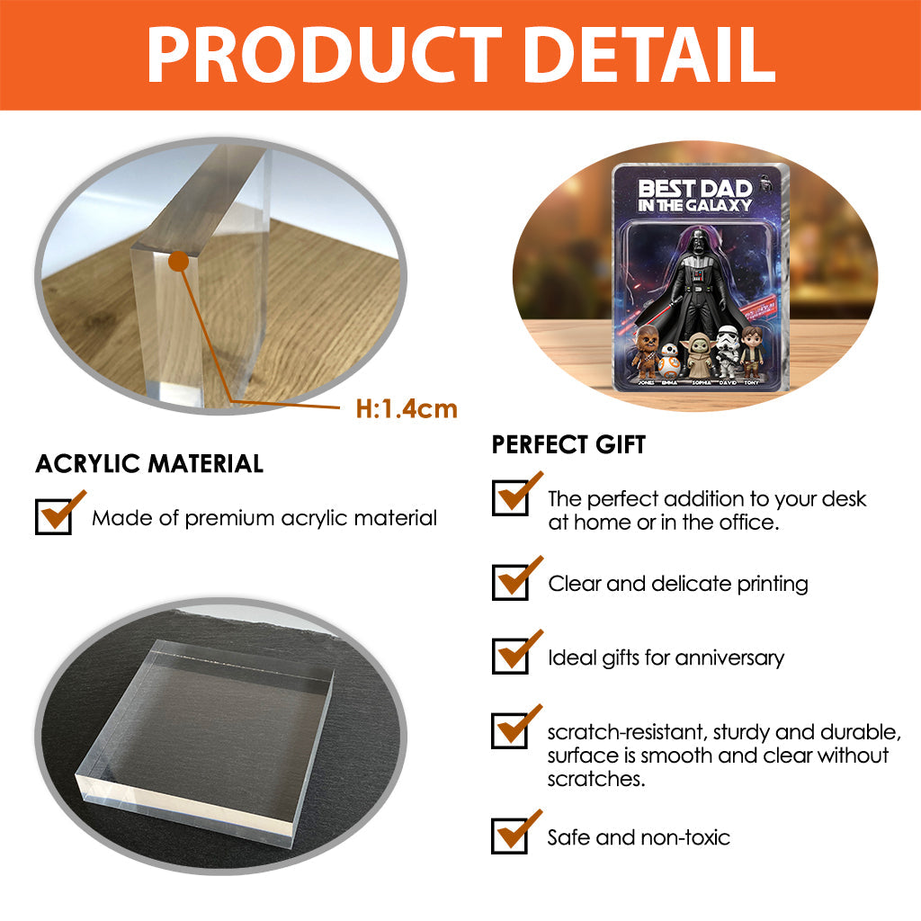 Best Dad In The Galaxy - Personalized The Force Custom Shaped Acrylic Plaque