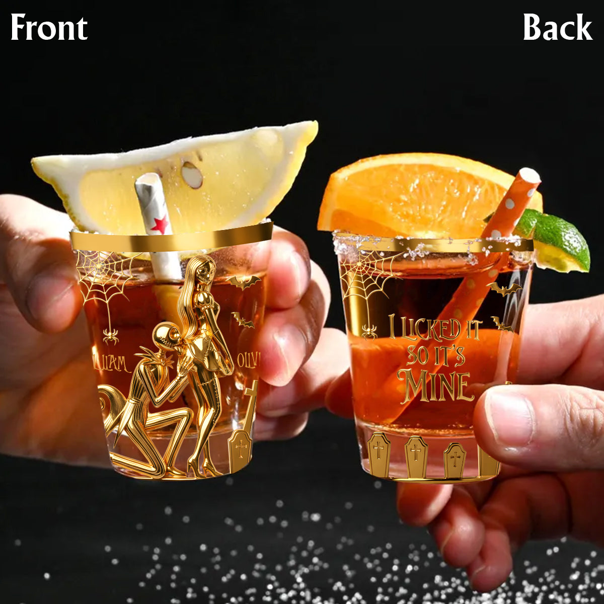 I licked it so it's mine - Personalized Nightmare Shot Glasses Set