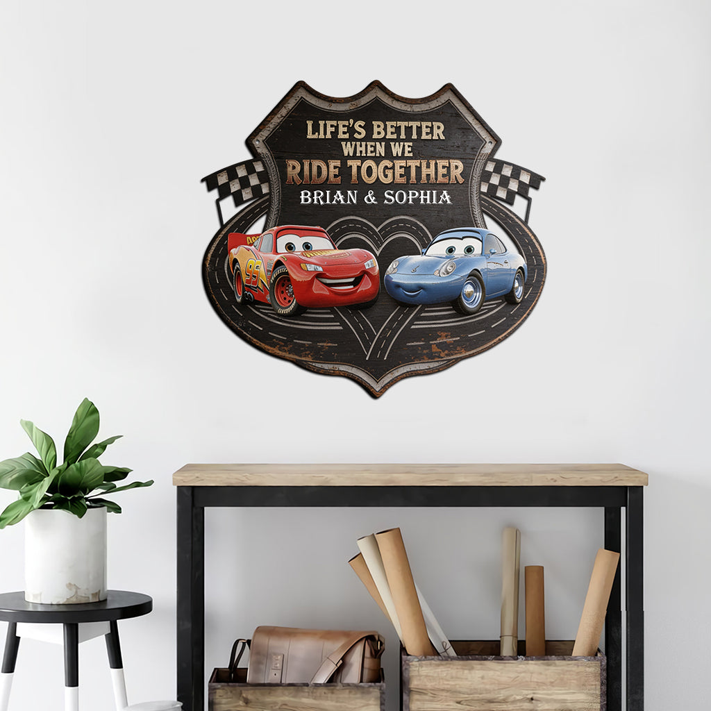 Ride Together - Personalized Racing Lover Cut Metal Sign
