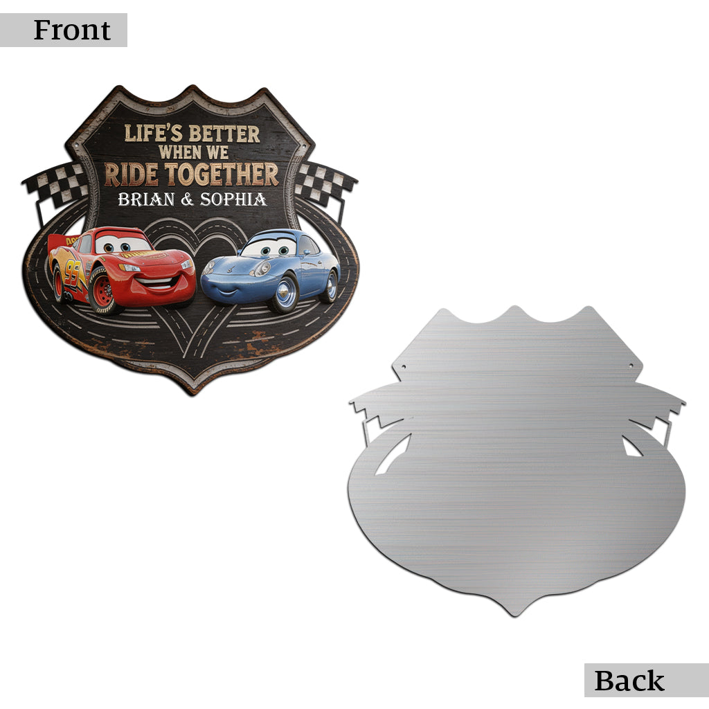 Ride Together - Personalized Racing Lover Cut Metal Sign