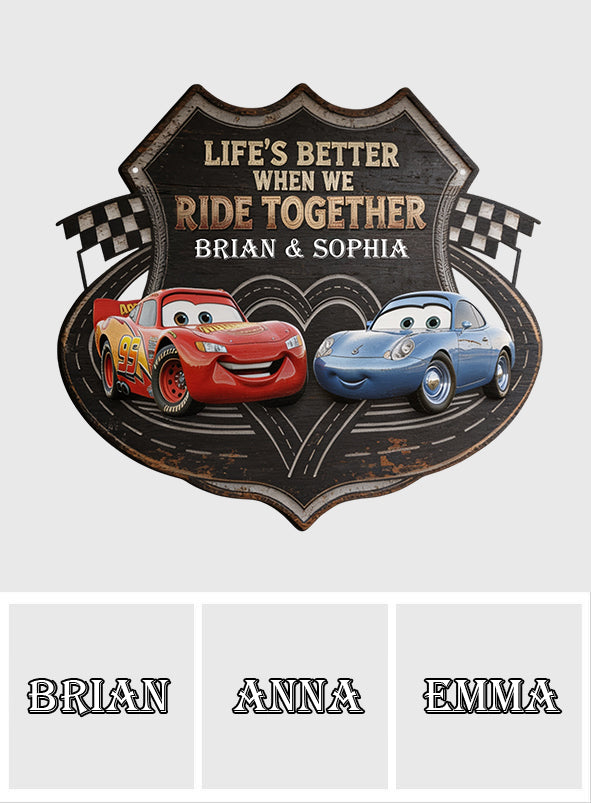 Ride Together - Personalized Racing Lover Cut Metal Sign