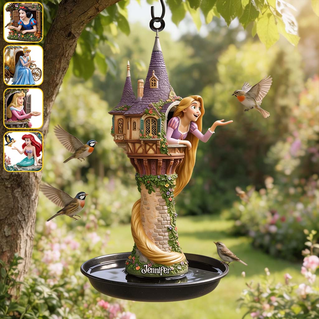 Magic Princess Castle - Personalized Beautiful Princess Bird Feeder/ Bath