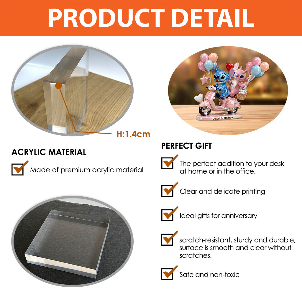 Ohana Couple - Personalized Ohana Custom Shaped Acrylic Plaque