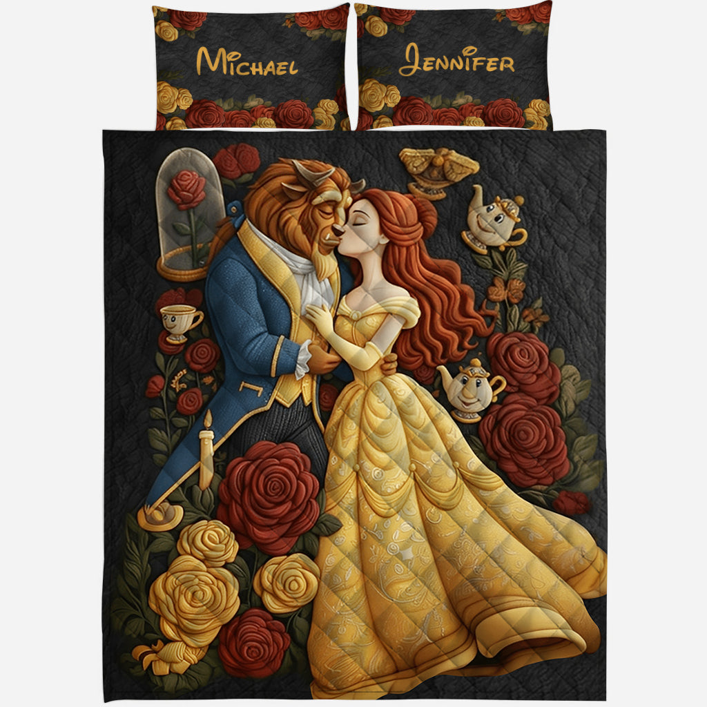 Princess And The Beast - Personalized Beauty And The Beast Quilt Set