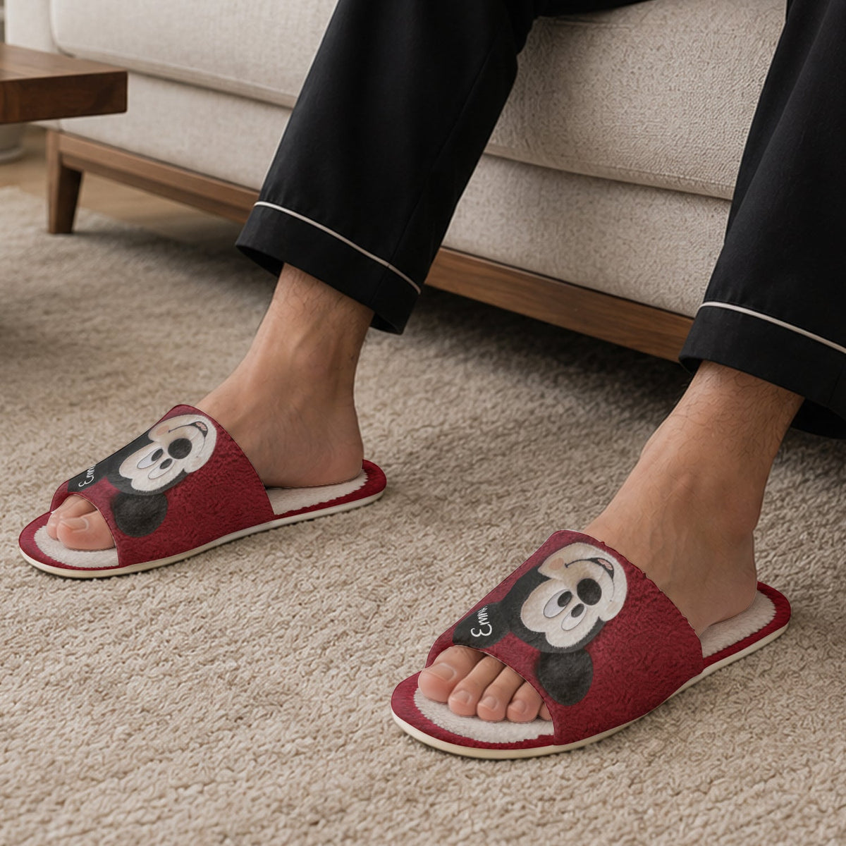 Big Ears Duo - Personalized Mouse Open-Toe Slippers