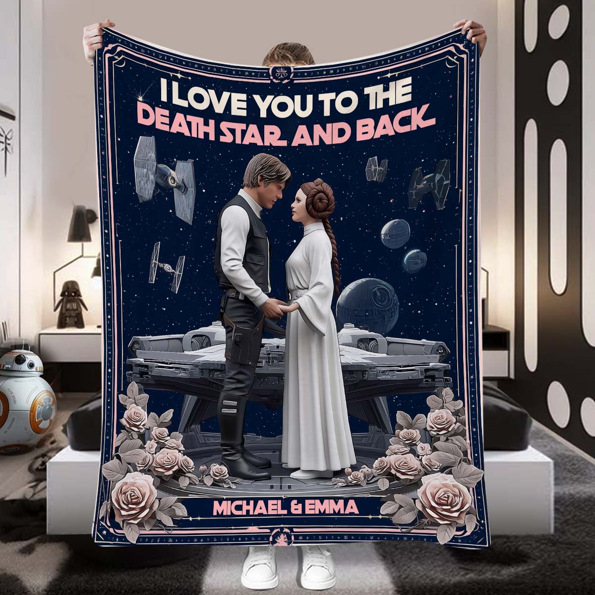 I Love You To The Death Star And Back - Personalized The Force Blanket