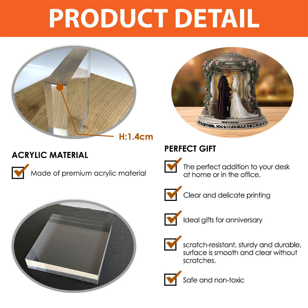 Together, You & I Can Rule The Galaxy - Personalized The Force Custom Shaped Acrylic Plaque