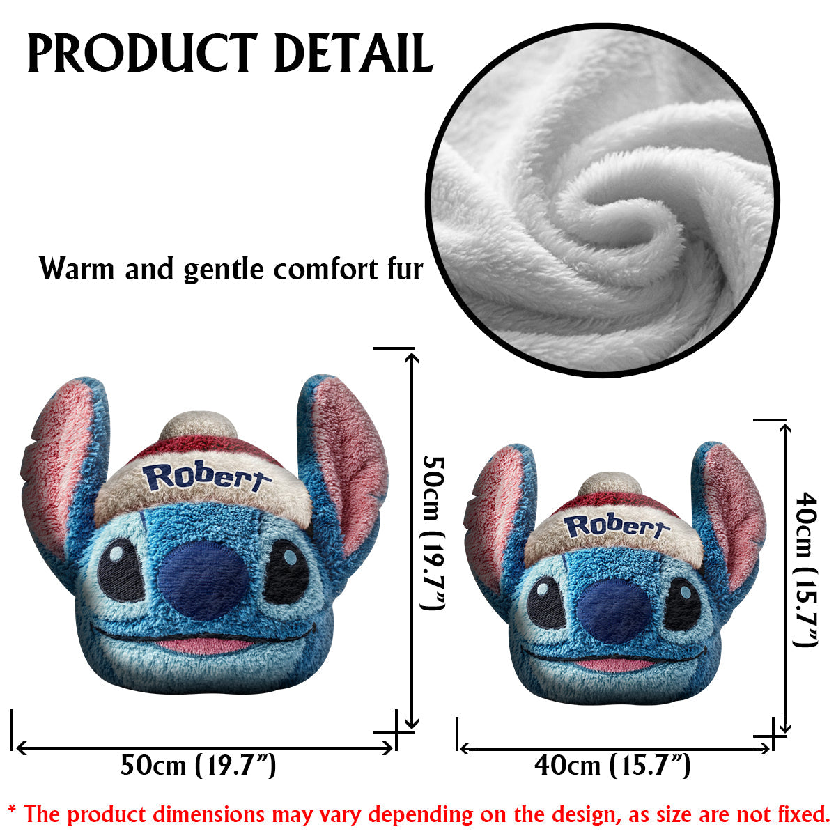 Ohana Christmas - Personalized Ohana Faux Fur Shaped Pillow