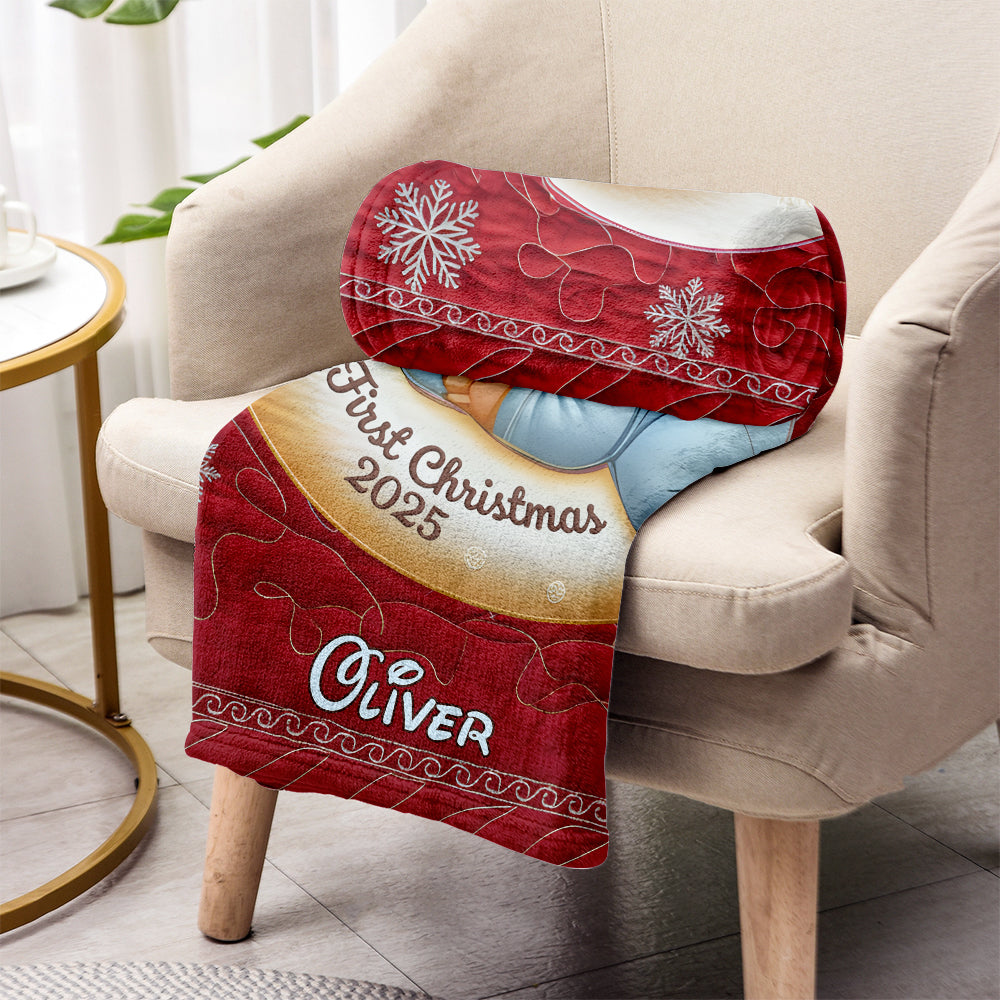 Baby's First Christmas - Personalized Mouse Blanket