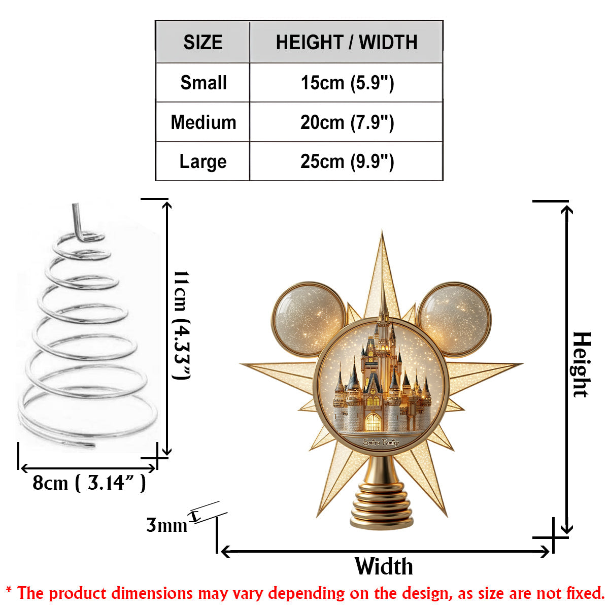 Merry Christmas At The Magical Land - Personalized Mouse LED Light Tree Topper