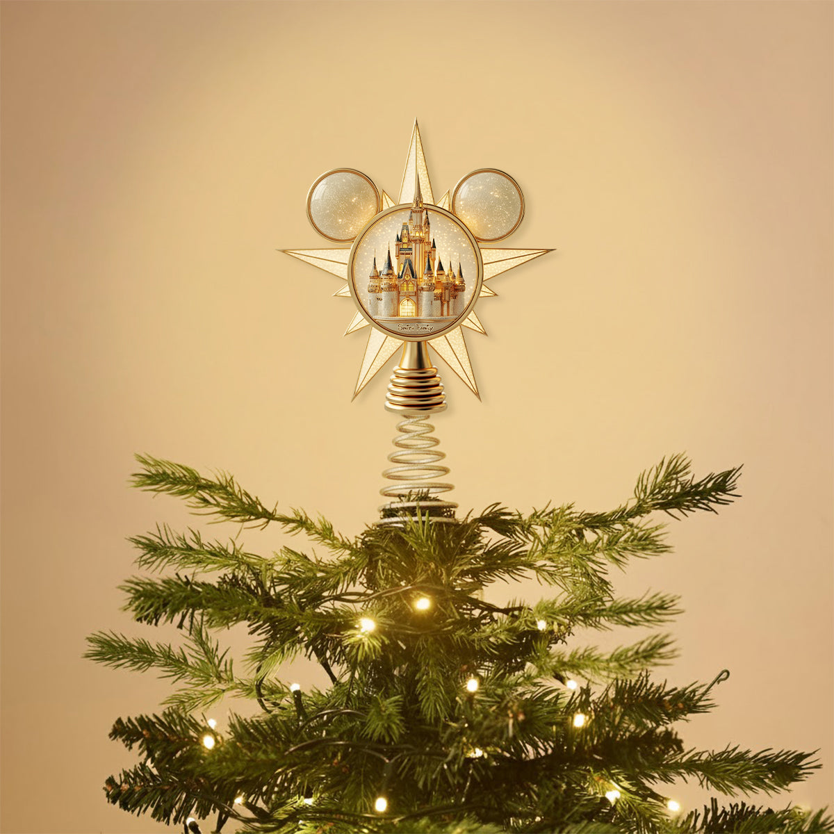 Merry Christmas At The Magical Land - Personalized Mouse LED Light Tree Topper