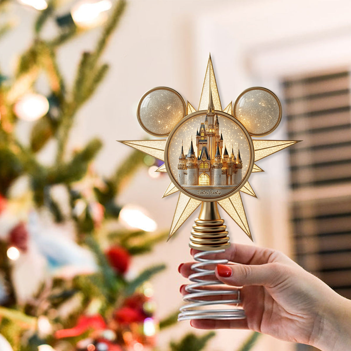 Merry Christmas At The Magical Land - Personalized Mouse LED Light Tree Topper