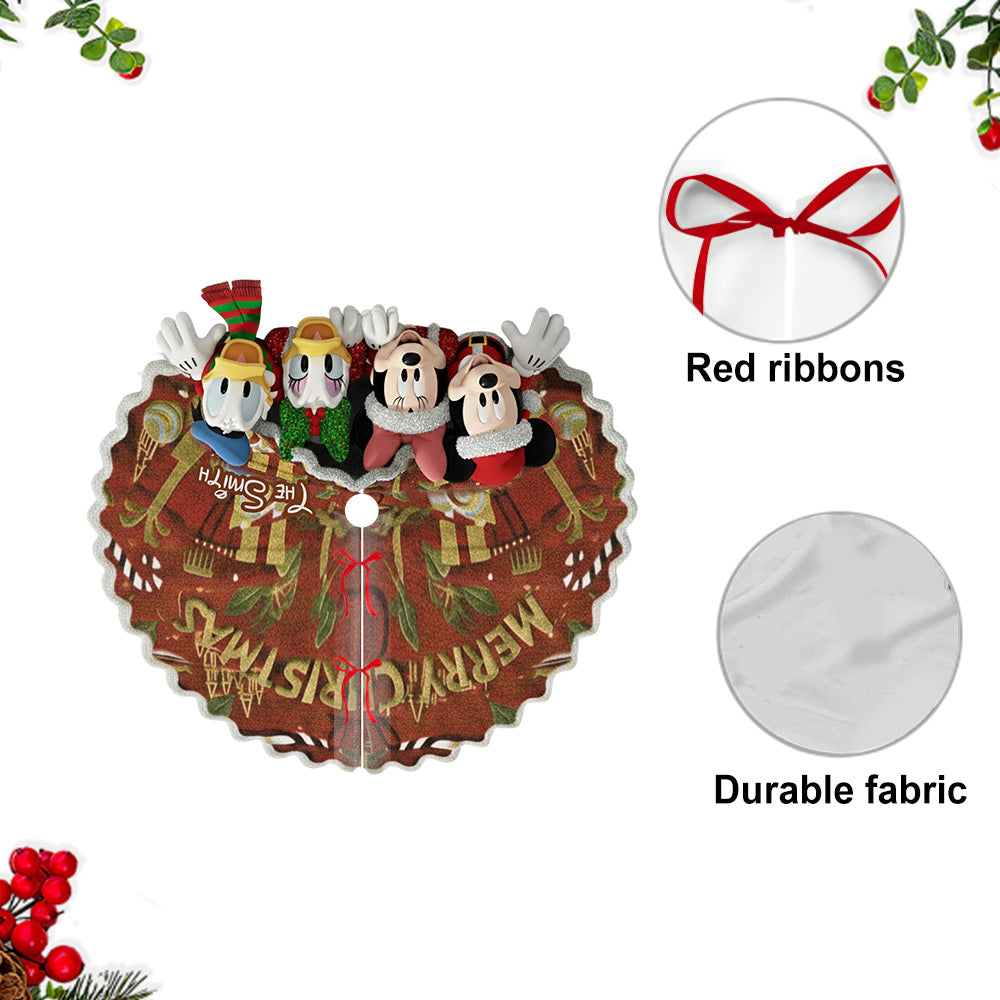 Merry Christmas - Personalized Mouse Shaped Tree Skirt