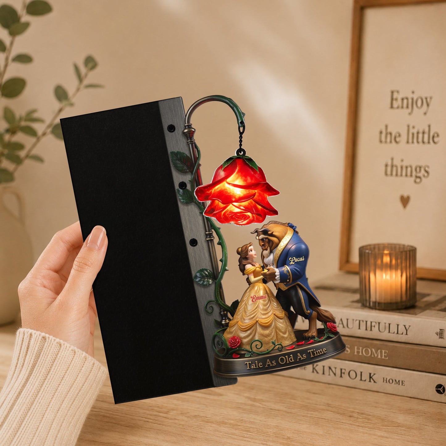 Tale As Old As Time - Personalized Beauty And The Beast Bookshelf Lamp