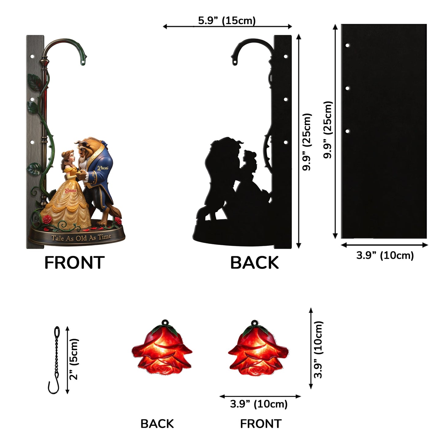 Tale As Old As Time - Personalized Beauty And The Beast Bookshelf Lamp