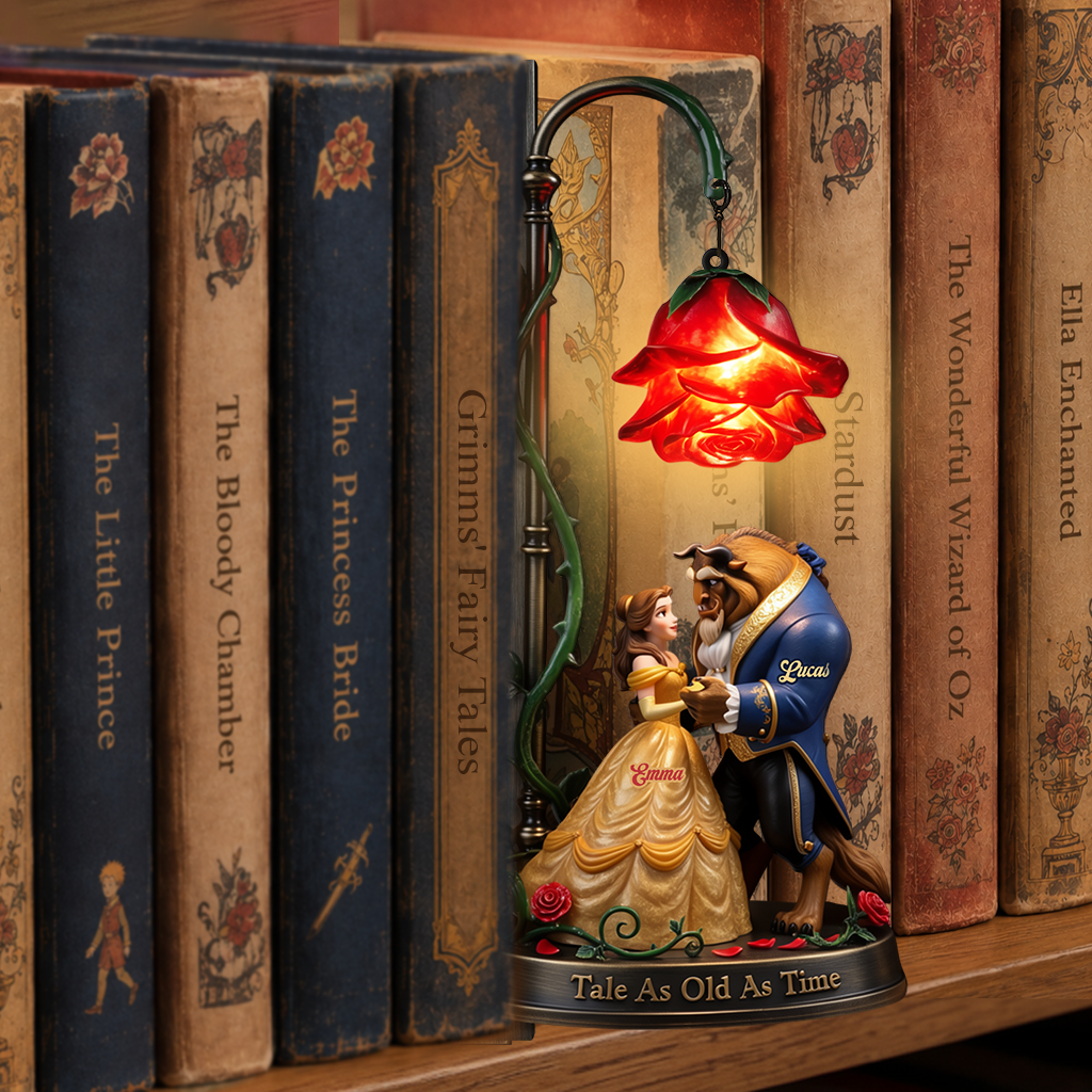 Tale As Old As Time - Personalized Beauty And The Beast Bookshelf Lamp
