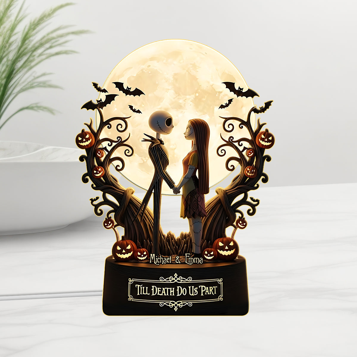 Till Death Do Us Part - Personalized Nightmare Acrylic LED Night Light