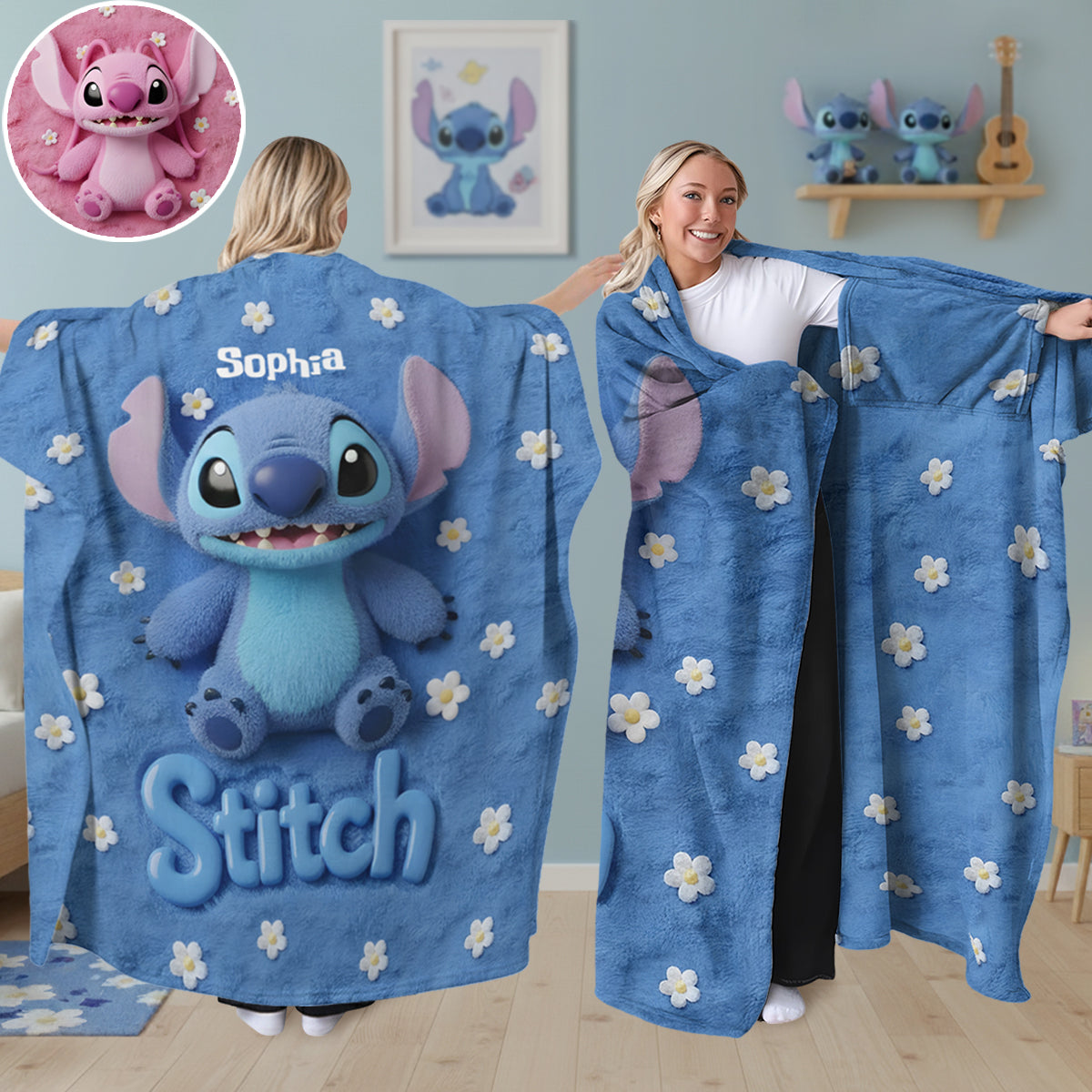 Fluffy Monster Effect - Personalized Ohana Wearable Blanket
