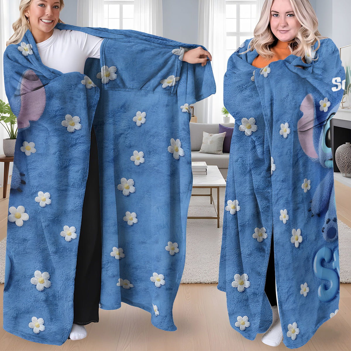 Fluffy Monster Effect - Personalized Ohana Wearable Blanket