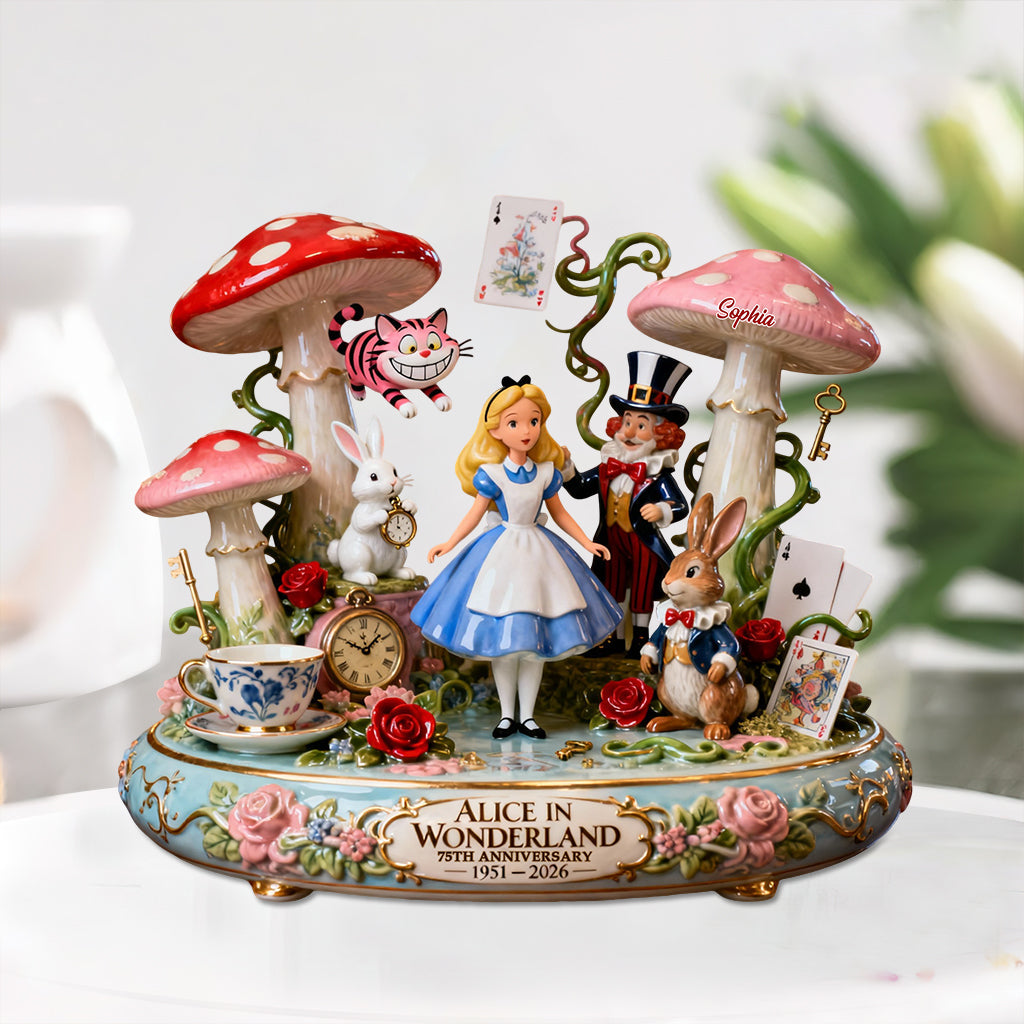 Girl In Magical Land 75th Anniversary - Personalized Wander Girl Custom Shaped Acrylic Plaque