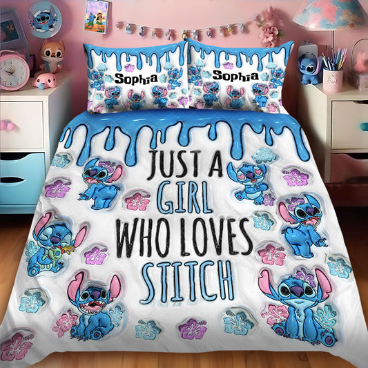 Just A Girl Who Loves Stitch - Personalized Ohana Quilt Set