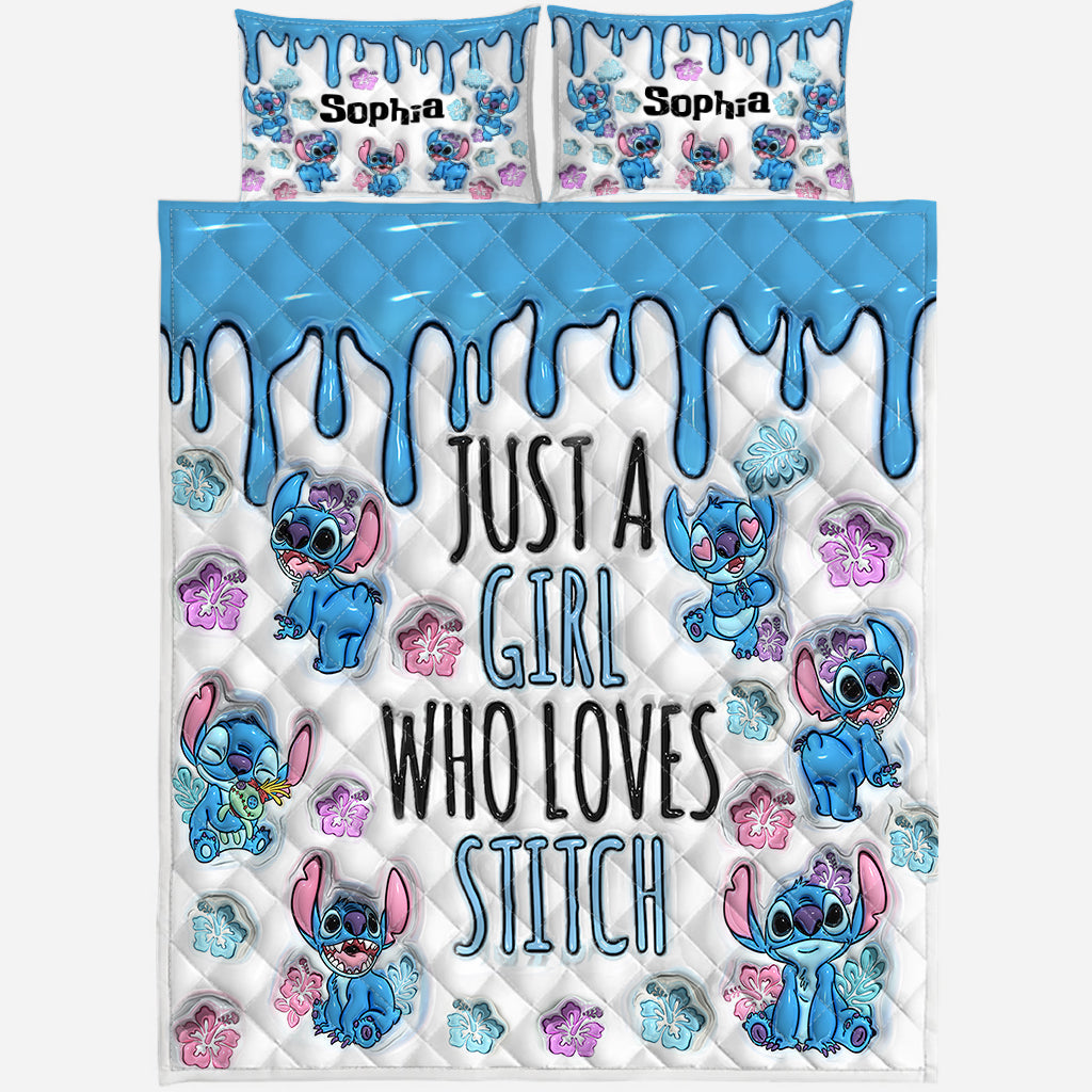 Just A Girl Who Loves Stitch - Personalized Ohana Quilt Set