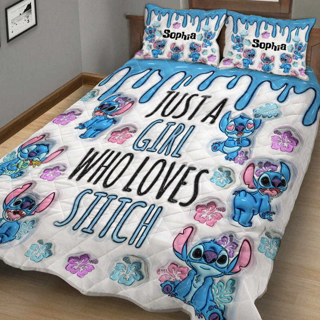 Just A Girl Who Loves Stitch - Personalized Ohana Quilt Set