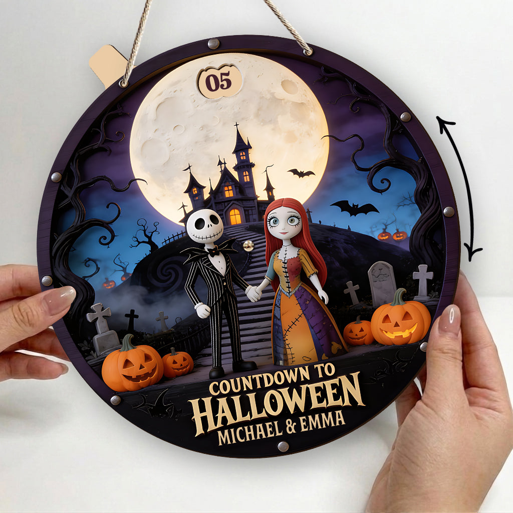 Countdown To Halloween - Personalized Nightmare Spinner Sign Custom Shape