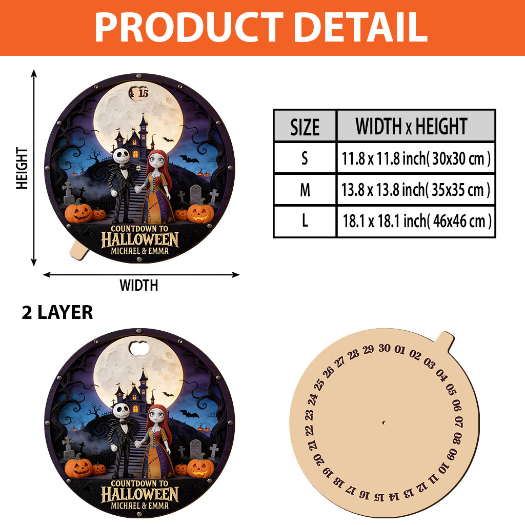 Countdown To Halloween - Personalized Nightmare Spinner Sign Custom Shape