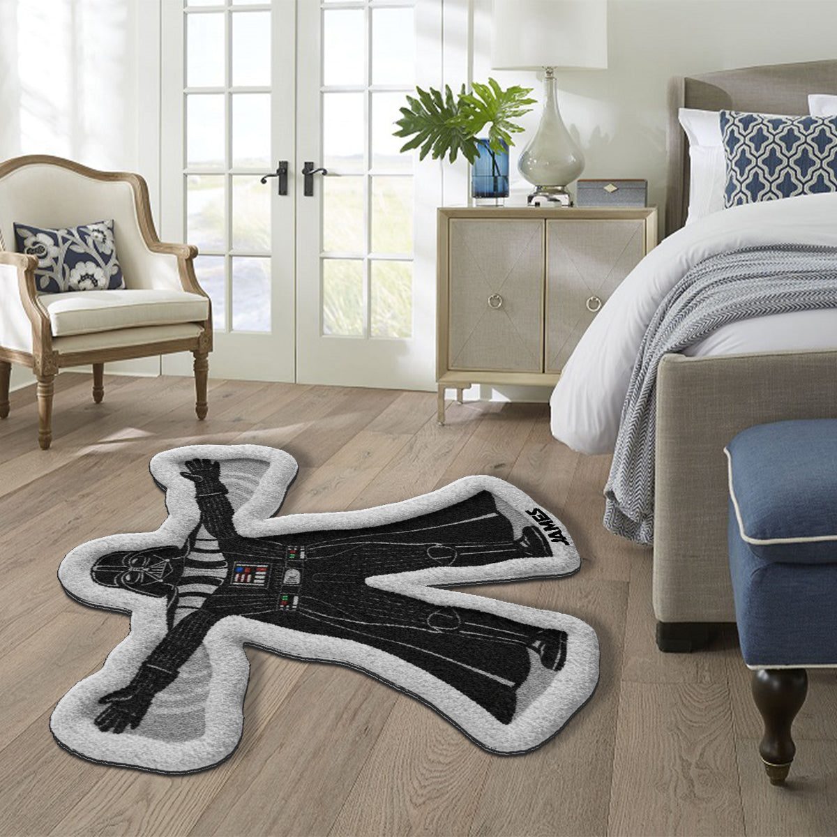 Funny Snow Angels - Personalized The Force Non-Slip Tufted Rug