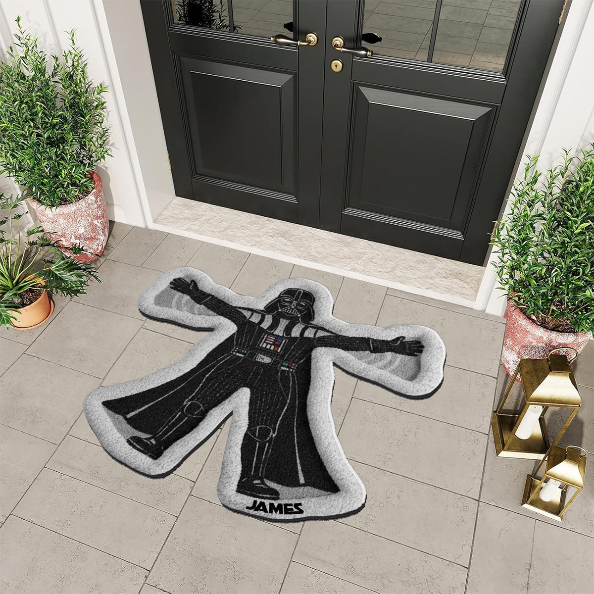 Funny Snow Angels - Personalized The Force Non-Slip Tufted Rug