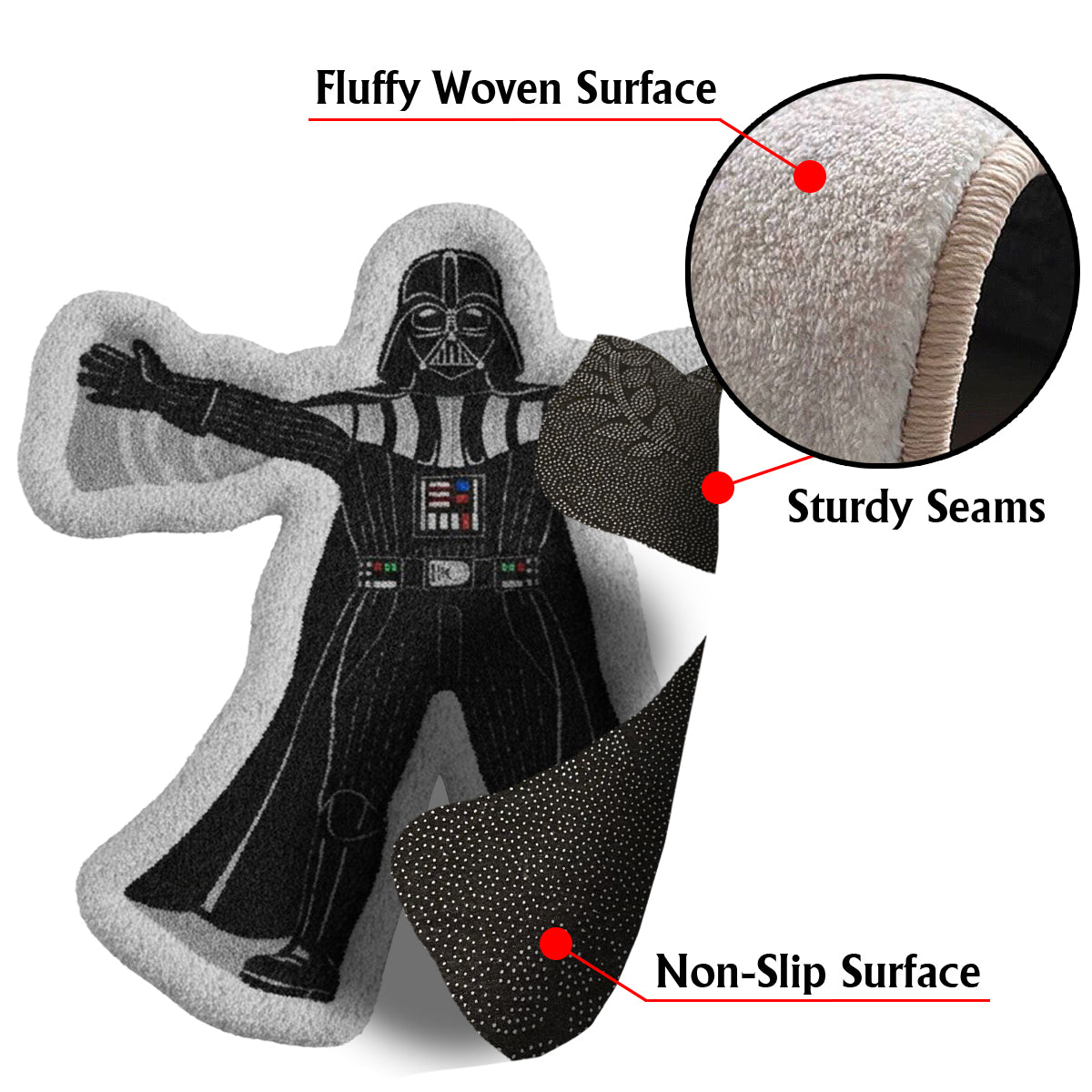 Funny Snow Angels - Personalized The Force Non-Slip Tufted Rug