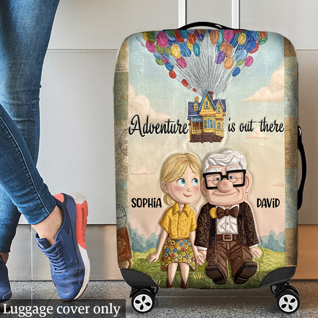 Adventure Is Out There - Personalized Couple Luggage Cover