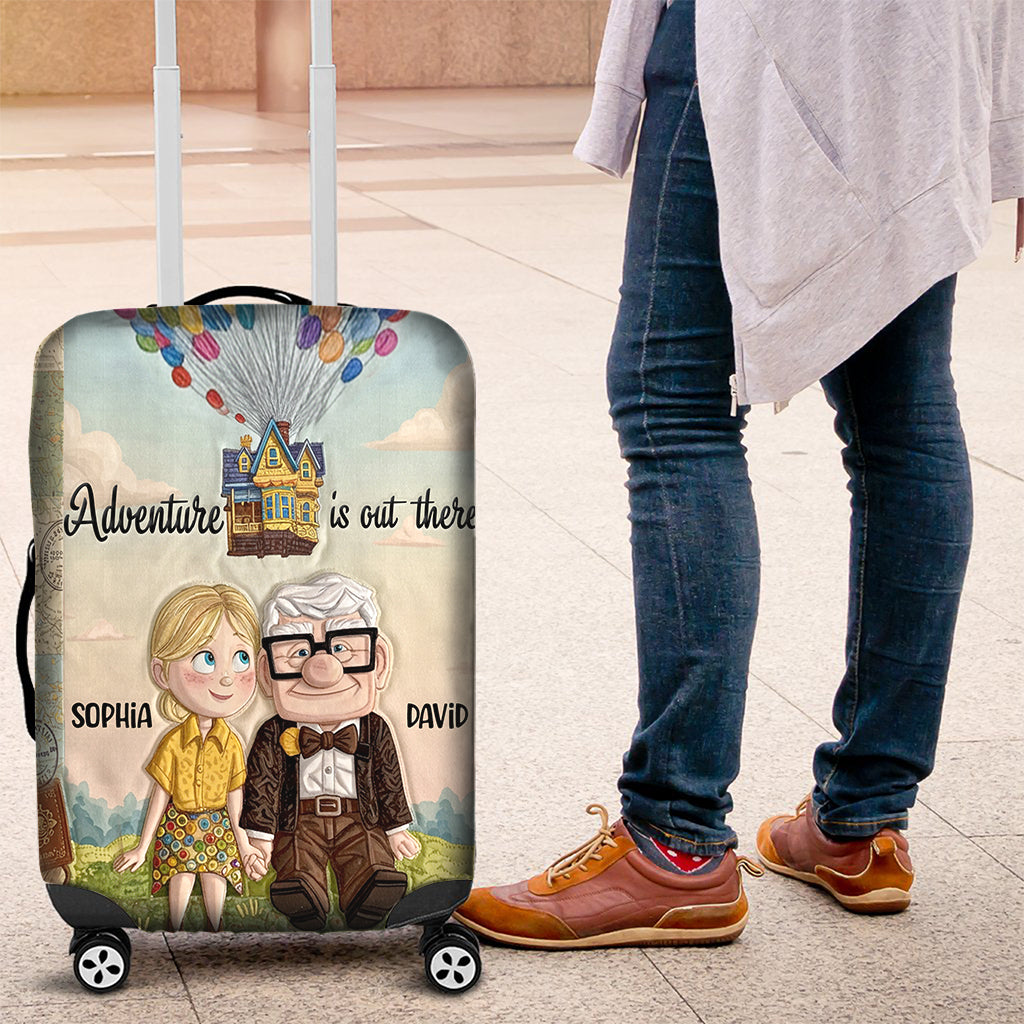 Adventure Is Out There - Personalized Couple Luggage Cover