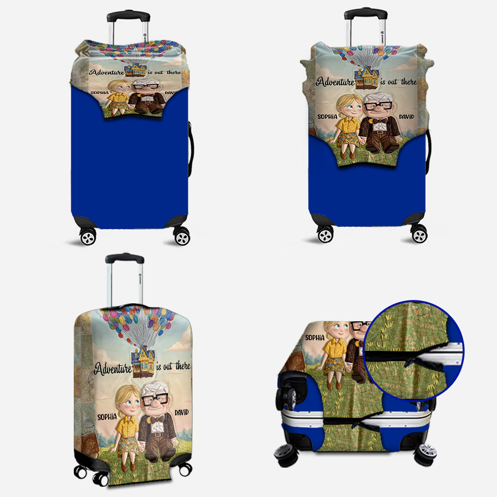 Adventure Is Out There - Personalized Couple Luggage Cover