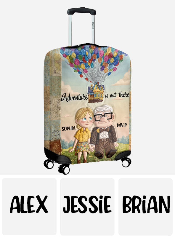 Adventure Is Out There - Personalized Couple Luggage Cover