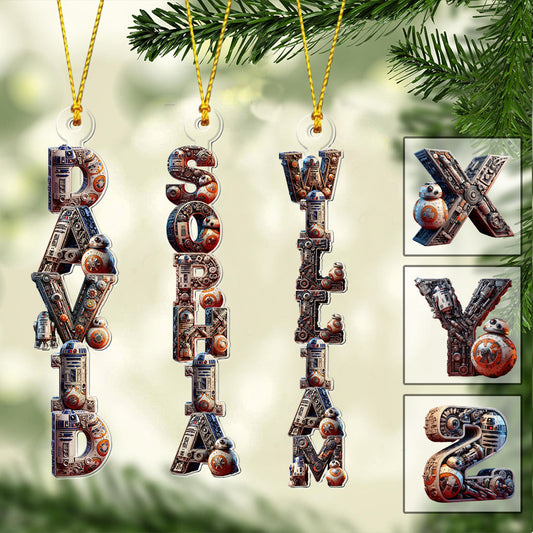 Alphabet Letters - Personalized The Force Transparent Ornament
