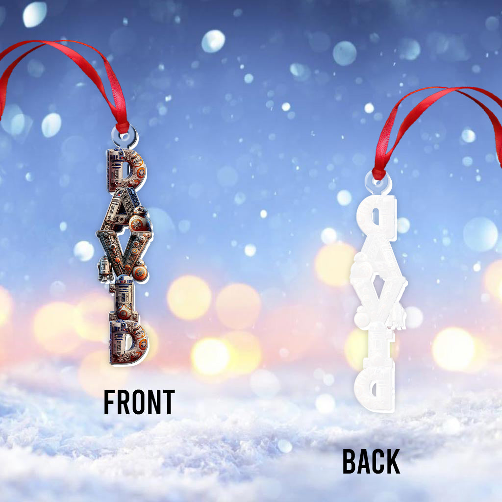 Alphabet Letters - Personalized The Force Transparent Ornament
