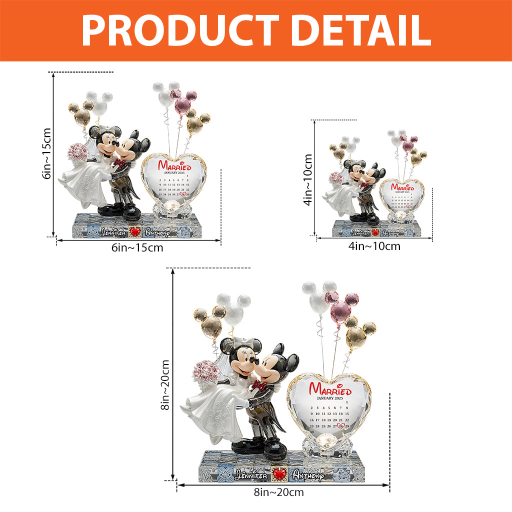 Happy Anniversary Mouse Couple - Personalized Mouse Custom Shaped Acrylic Plaque