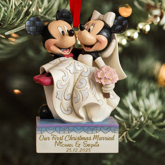 Our First Christmas As Mr And Mrs - Personalized Mouse Ornament