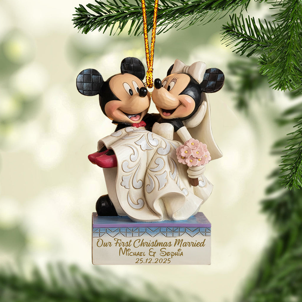 Our First Christmas As Mr And Mrs - Personalized Mouse Ornament