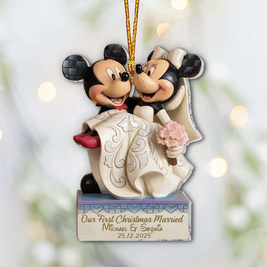 Our First Christmas As Mr And Mrs - Personalized Mouse Ornament