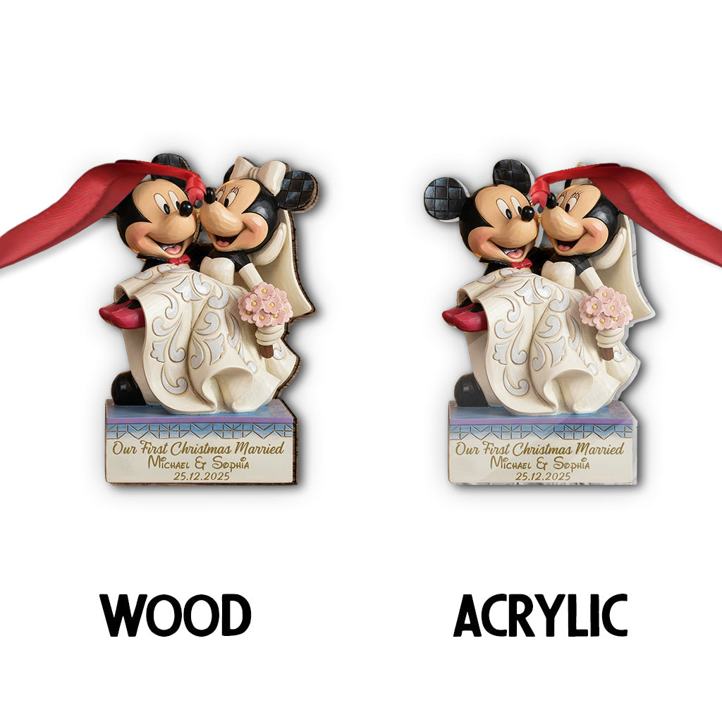 Our First Christmas As Mr And Mrs - Personalized Mouse Ornament