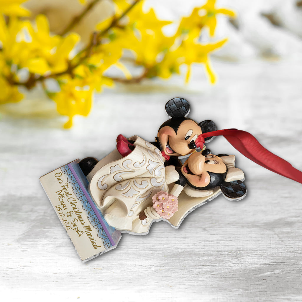 Our First Christmas As Mr And Mrs - Personalized Mouse Ornament
