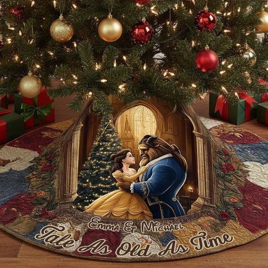 You & Me - Personalized Couple Shaped Tree Skirt