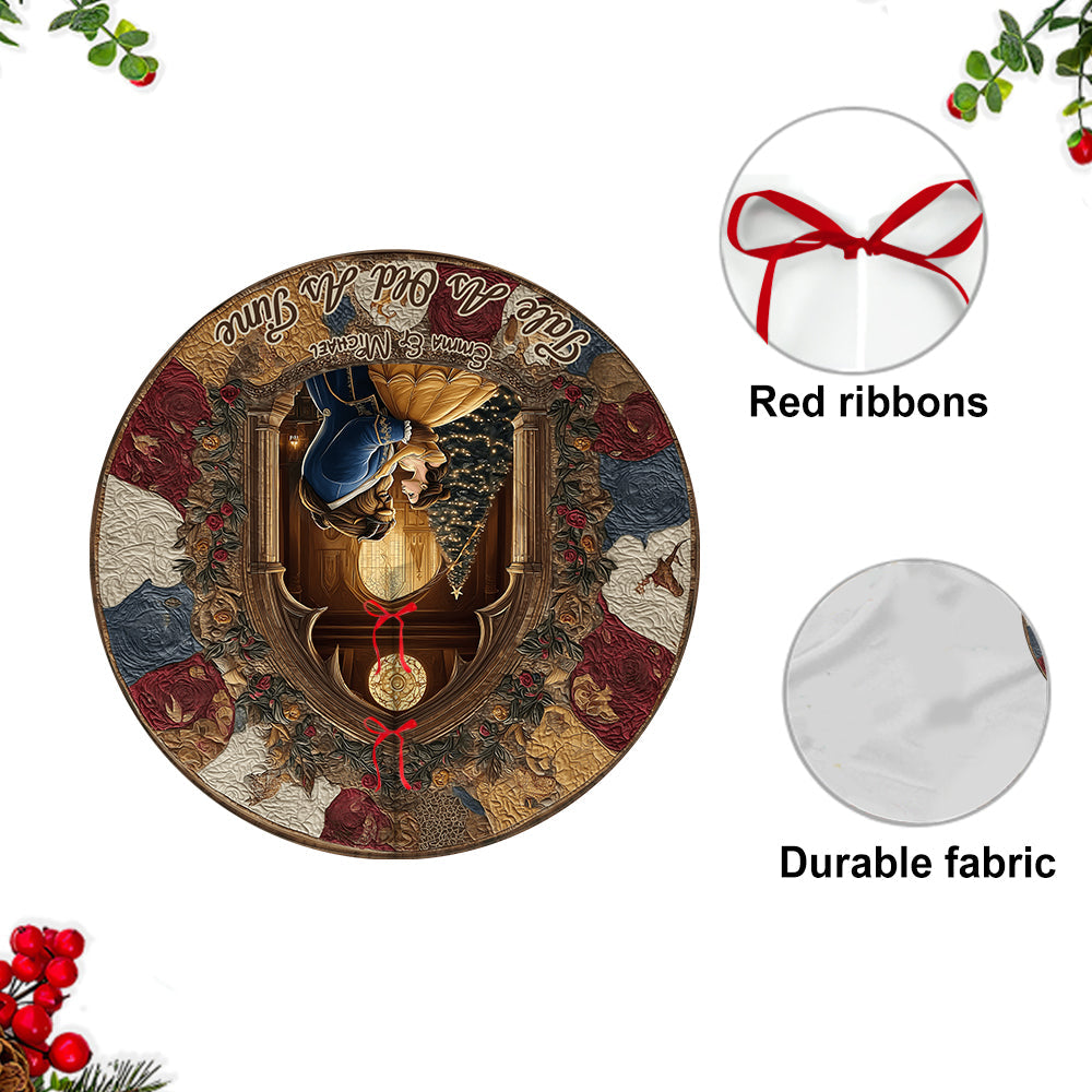 You & Me - Personalized Couple Shaped Tree Skirt